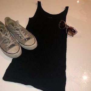 Merona black long line tank